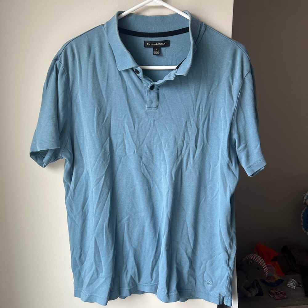 Banana Republic Men's Blue Polo Shirt Medium